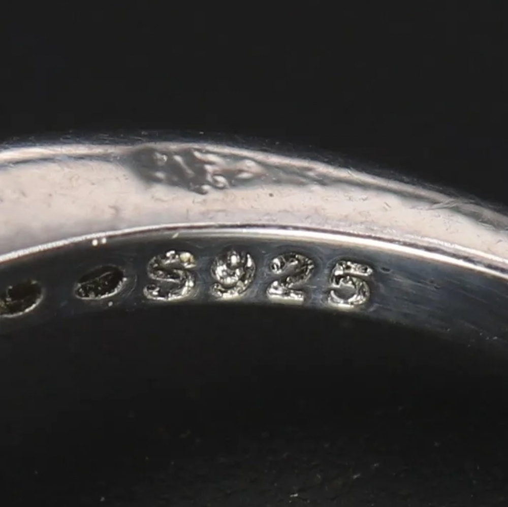 5ct  Halo White CZ Pave Engagement Ring Size 7 - 2.5g vtg excellent Sterling - Picture 4 of 6
